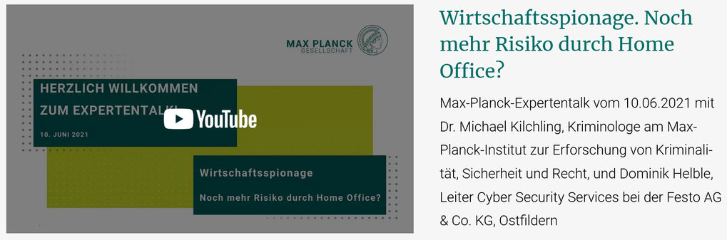 Wirtschaftsspionage. Noch mehr Risiko durch Home Office?