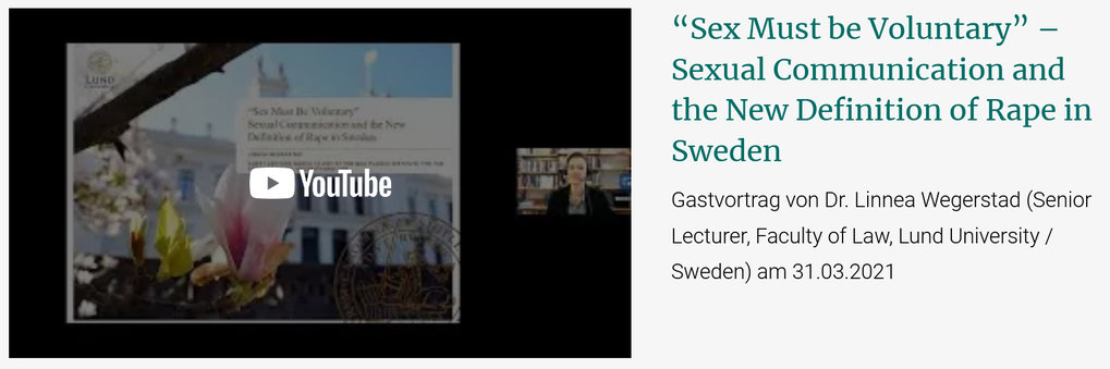 “Sex Must be Voluntary” – Sexual Communication and the New Definition of Rape in Sweden