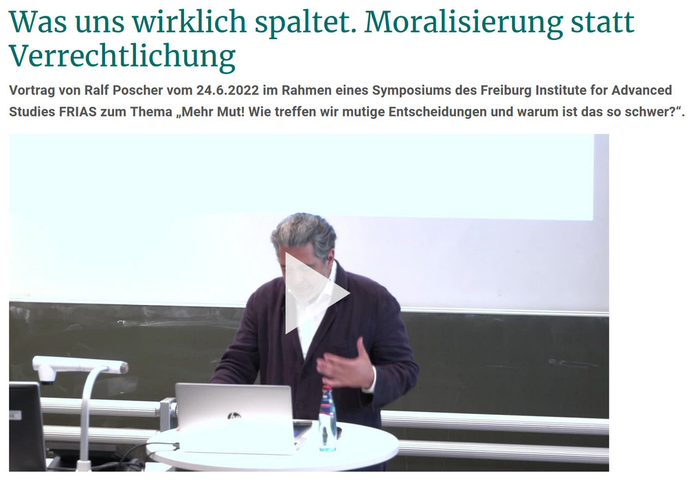 Was uns wirklich spaltet. Moralisierung statt Verrechtlichung