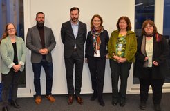 v.l.n.r.: Anke Wiedemann | Karim Saleh | Jean-Louis van Gelder | Petra Olschowski | Tatjana Hörnle | Daniela Evers