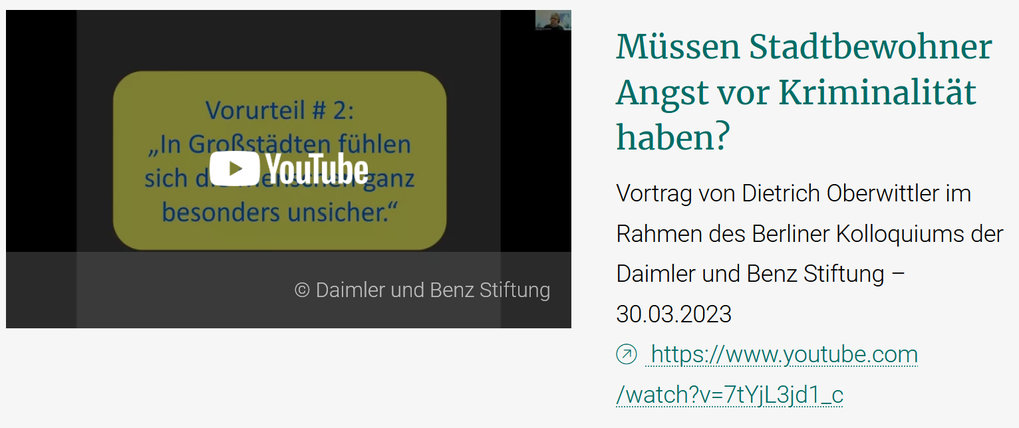 Müssen Stadtbewohner Angst vor Kriminalität haben?