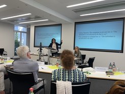 Herlinde Pauer-Studer talking about “the perpetrator’s will in authoritarian and liberal criminal law”