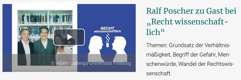 Ralf Poscher zu Gast bei &bdquo;Recht wissen&shy;schaft&shy;lich&ldquo;