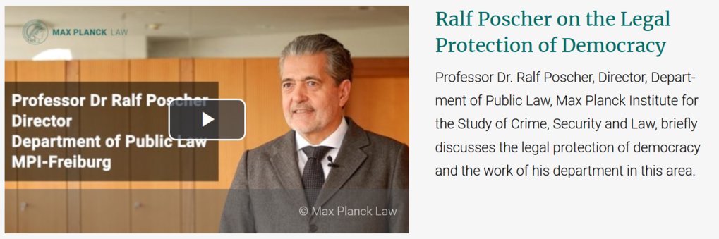 Ralf Poscher on the Legal Protection of Democracy