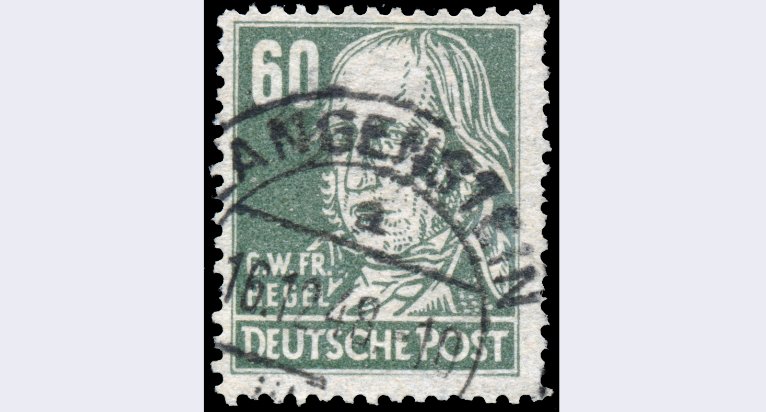 Stamp printed in Germany shows portrait of Georg Friedrich Hegel / Project The Concept of Wrong in Hegel’s Political Philosophy