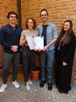 Isabel Thielmann with three members of her research team.